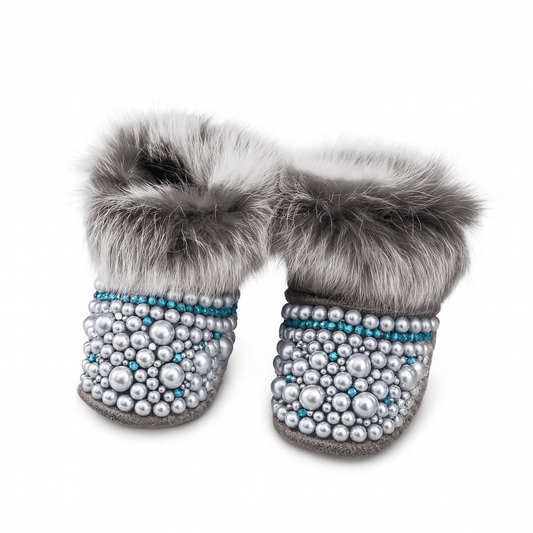 Chausson Bébé Avec Perles à Fourrure