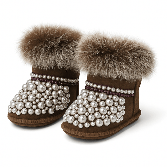 Chausson Bébé Avec Perles à Fourrure
